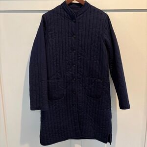 Uniqlo Navy Quilted Long Coat